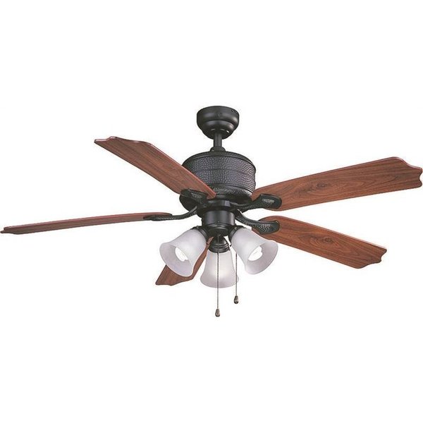 Boston Harbor Fan Ceil 52In5Bld/3Lt Nat Iron AC362+3L-NI-3L